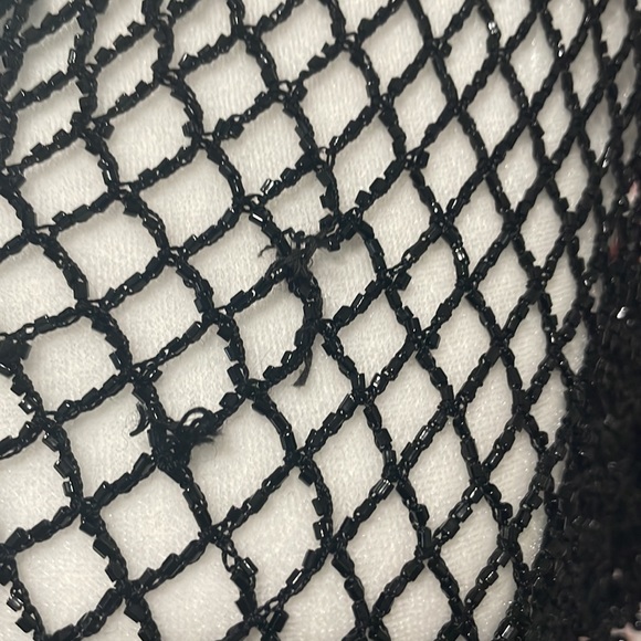 Black beaded Hand crochet wrap with scalloped edge beaded details, women’s wrap - Picture 8 of 8